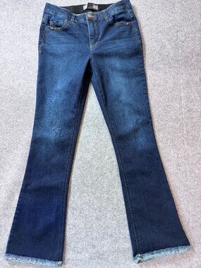 Democracy Ab Technology Bootcut Jeans Size 6 Dark Wash Raw Hem